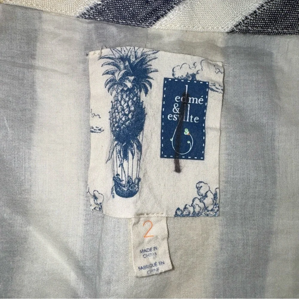 Anthropologie Edme & Esyllte cafe awning button detail striped cream skirt 2